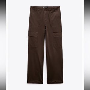 Zara satin effect cargo pants NWT